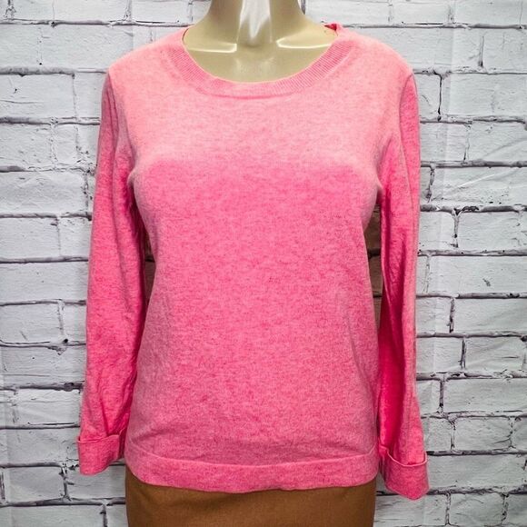 J. Crew Womens Pink Wool Blend Long Sleeves Teddie Pullover Sweater Size Medium - Picture 1 of 5